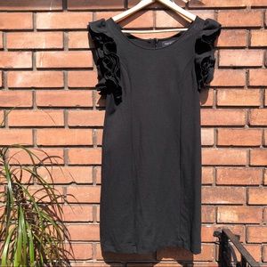 Pink Tartan Black Dress with Ruffles Sleeves